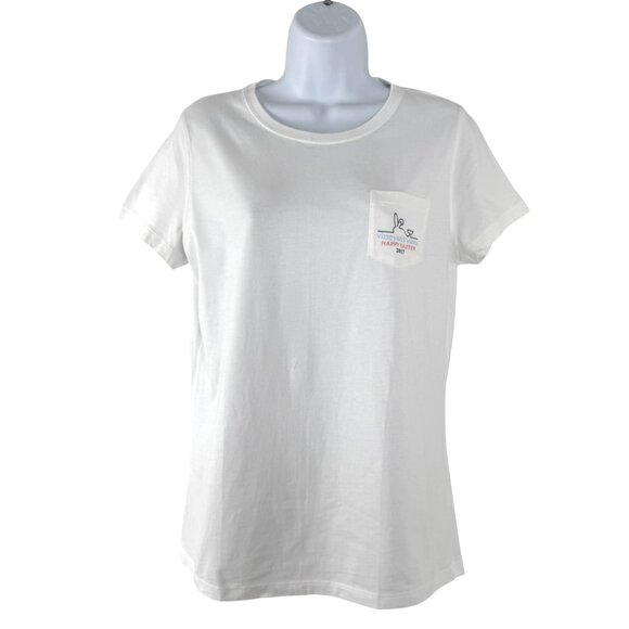 Vineyard Vines Easter Pocket T-Shirt Womens Small Short Sleeve White TP-3351 - Picture 3 of 9